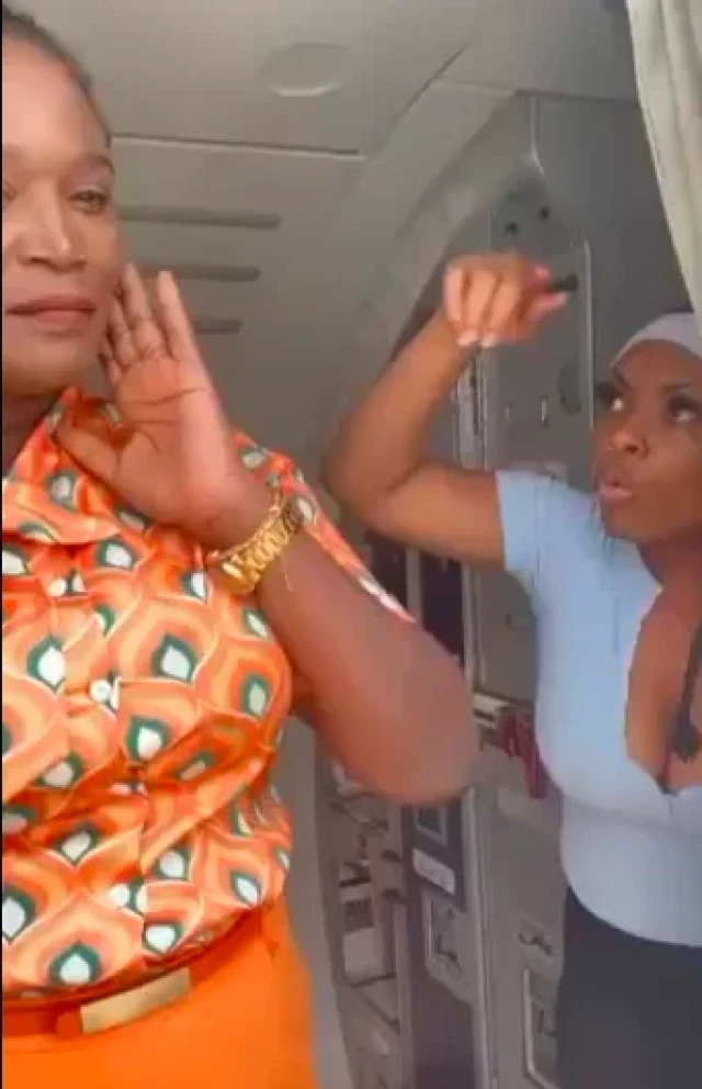 Comfort Emmanson, and staff of  Ibom Airline flight in Lagos